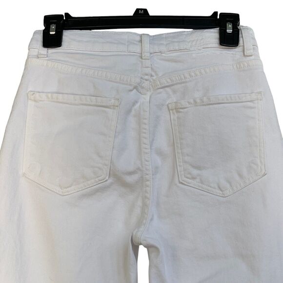 Revice Denim SZ 28 Straight Jeans Hi-Rise Pockets Zip-Fly White Womens - Long - Picture 4 of 9